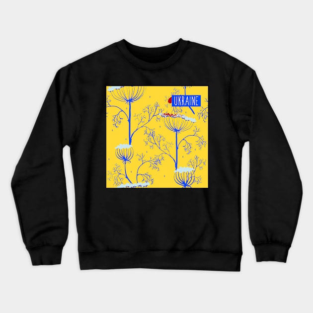 ornament of dill plants in the colors of the Ukrainian national flag Crewneck Sweatshirt by Olga Berlet